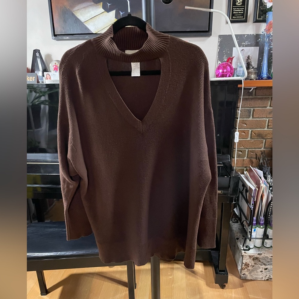 Brown V-Neck Sweater